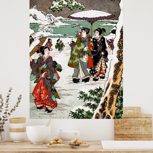 Japanse sneeuwval poster (Keuken)