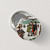 Japanse sneeuwval ronde button 3,2 cm (Voorkant /achterkant)