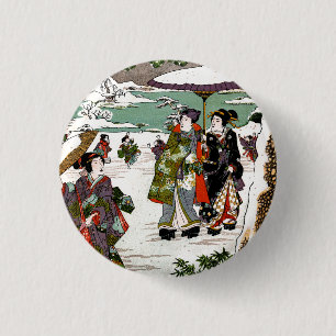 Japanse sneeuwval ronde button 3,2 cm