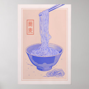 Japanse Soba Noedels Poster - Vintage Kunst voor