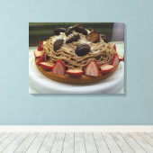 Japanse Spaghetti & Aardbeientaart Canvas Afdruk (Insitu (Houten vloer))