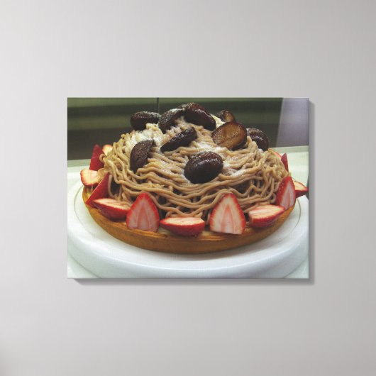 Japanse Spaghetti & Aardbeientaart Canvas Afdruk (Voorkant)