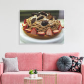 Japanse Spaghetti & Aardbeientaart Canvas Afdruk (Insitu (Woonkamer))