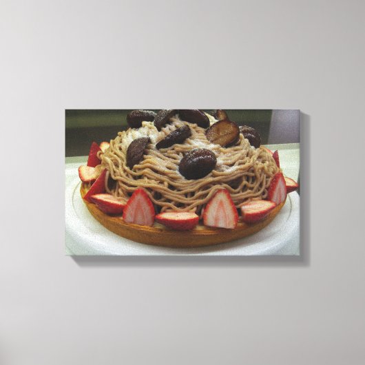 Japanse Spaghetti- en aardbeienkap Canvas Afdruk (Voorkant)