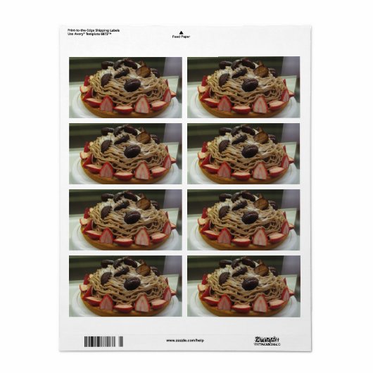 Japanse Spaghetti- en aardbeienkap Etiket (Full Sheet)