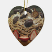 Japanse Spaghetti- en aardbeienkap Keramisch Ornament (Links)