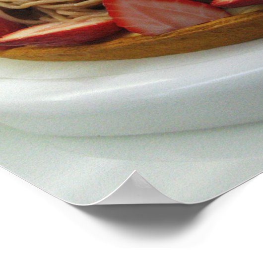 Japanse Spaghetti- en aardbeienkap Poster (Hoek)