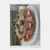 Japanse Spaghetti- en aardbeienkap Theedoek (Verticaal)