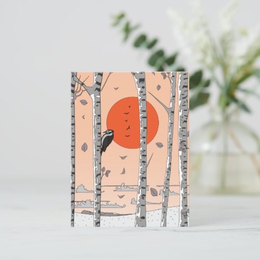 japanse specht briefkaart (Staand voorkant)