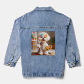 Japanse Spitz Art Denim Jacket (Achterkant)