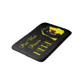 Japanse Spitz Black & Yellow Funny Bath Mat (Gekanteld)