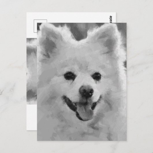 Japanse spitz briefkaart (Voorkant / Achterkant)