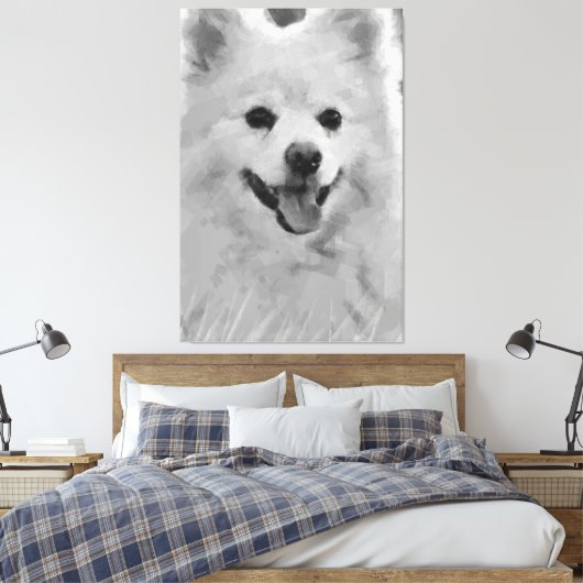 Japanse Spitz Canvas Afdruk (Insitu (Slaapkamer))