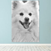 Japanse Spitz Canvas Afdruk (Insitu (Houten vloer))