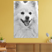 Japanse Spitz Canvas Afdruk (Insitu (Woonkamer))