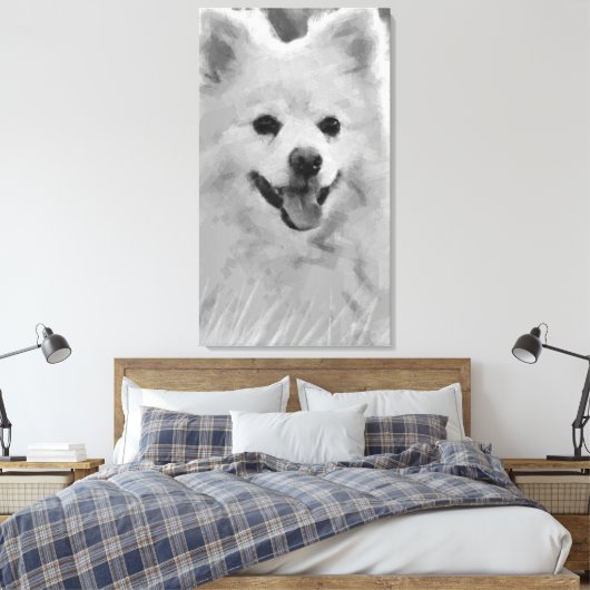 Japanse spitz canvas afdruk (Insitu (Slaapkamer))