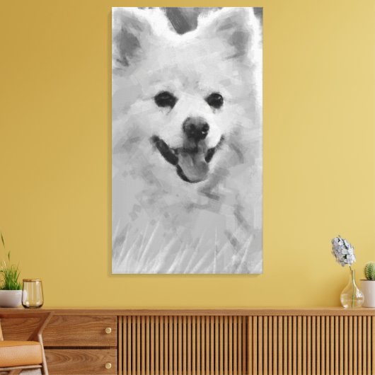 Japanse spitz canvas afdruk (Insitu (Woonkamer))