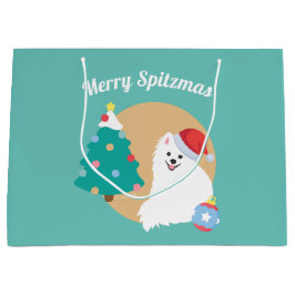 - Japanse Spitz Dog Kerstmis Groot Cadeauzakje