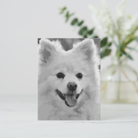 Japanse spitz feestdagenkaart (Staand voorkant)