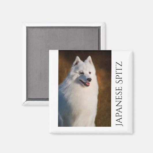 Japanse Spitz Fridge Magnet (Voorkant / Achterkant)