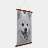 Japanse spitz hangend wandkleed (Gebogen)