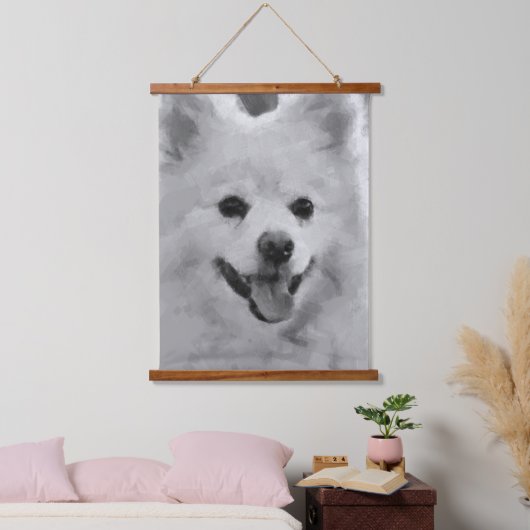 Japanse spitz hangend wandkleed (Slaapkamer)