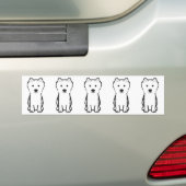 Japanse Spitz-hond Cartoon Bumpersticker (Op auto)