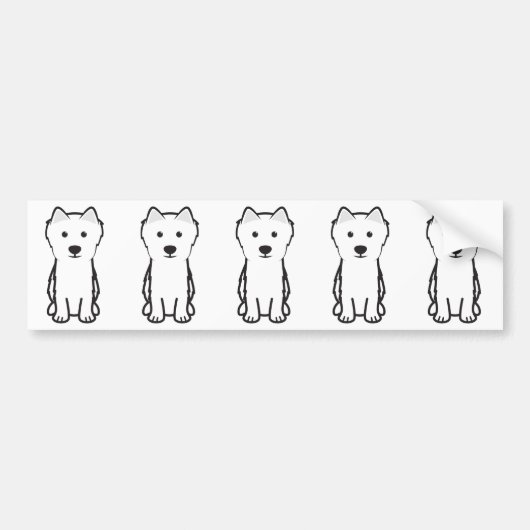 Japanse Spitz-hond Cartoon Bumpersticker (Voorkant)