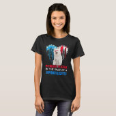 Japanse Spitz Hond Hart 4th van Juli Hond USA Vlag T-shirt (Voorkant volledig)