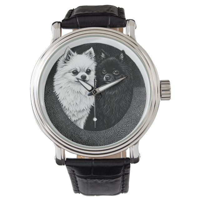 Japanse spitz hond horloge (Voorkant)