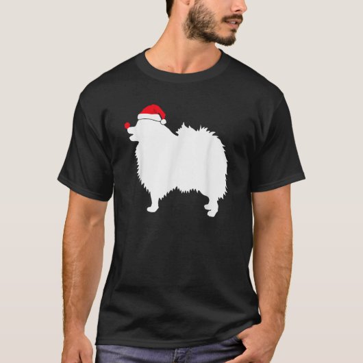 Japanse Spitz-hond Kerstman-muts Kerstmis T-shirt (Voorkant)