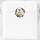 Japanse spitz hond ronde sticker (Tas)