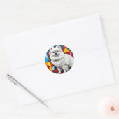 Japanse spitz hond ronde sticker (Envelop)