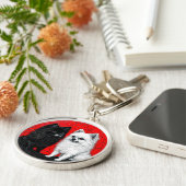 Japanse spitz hond sleutelhanger (Zijkant)