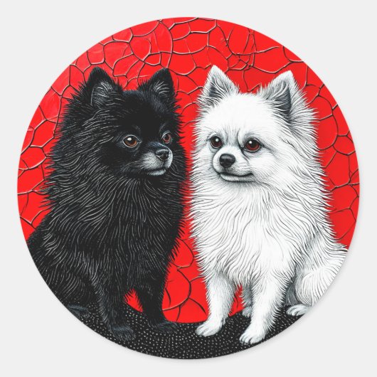 Japanse spitz honden ronde sticker (Voorkant)