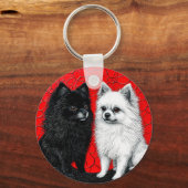 Japanse spitz honden sleutelhanger (Achterkant)