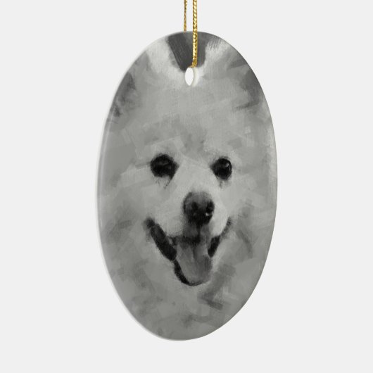 Japanse spitz keramisch ornament (Rechts)