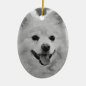 Japanse spitz keramisch ornament (Voorkant)