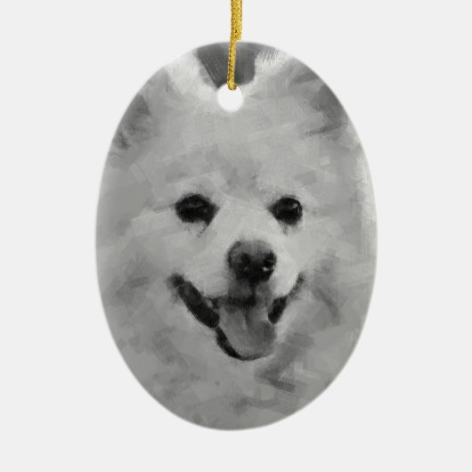 Japanse spitz keramisch ornament (Voorkant)