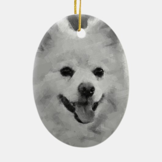 Japanse spitz keramisch ornament (Achterkant)