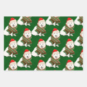 Japanse Spitz-kersthond en groene speldenstang Inpakpapier Vel (Voorkant 3)