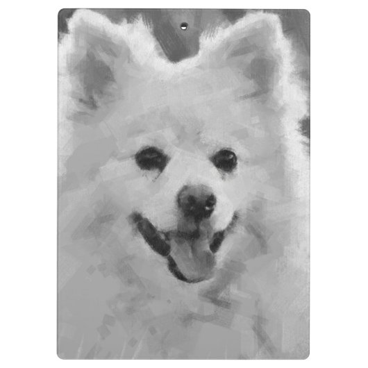 Japanse spitz klembord (Achterkant)