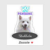 Japanse Spitz Paarse Pawsome Vinyl Stickers (Vel)