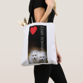 Japanse Spitz Puppies Canvas tas (Dichtbij)