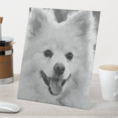 Japanse spitz reclamebord met voetstuk (Insitu)