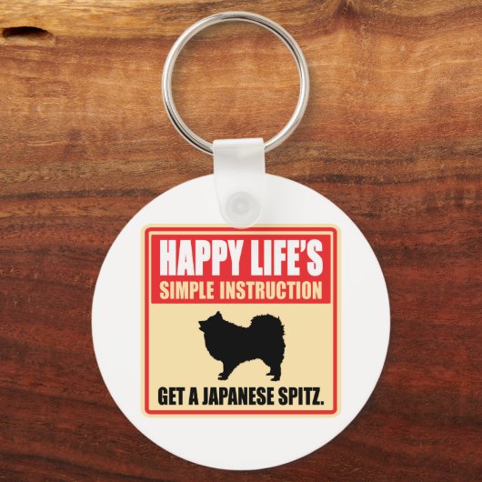 Japanse spitz sleutelhanger (Voorkant)