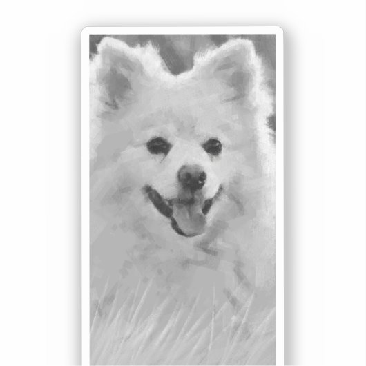 Japanse spitz sticker (Voorkant)