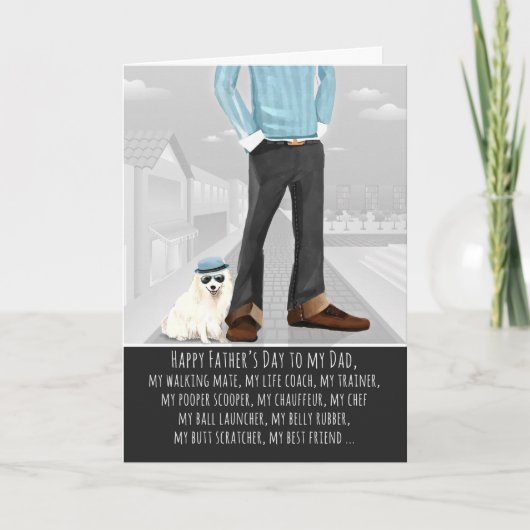Japanse Spitz van de Dog-Vaderdag Kaart (Voorkant)