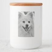 Japanse spitz voedselcontainer etiket (Voorkant)