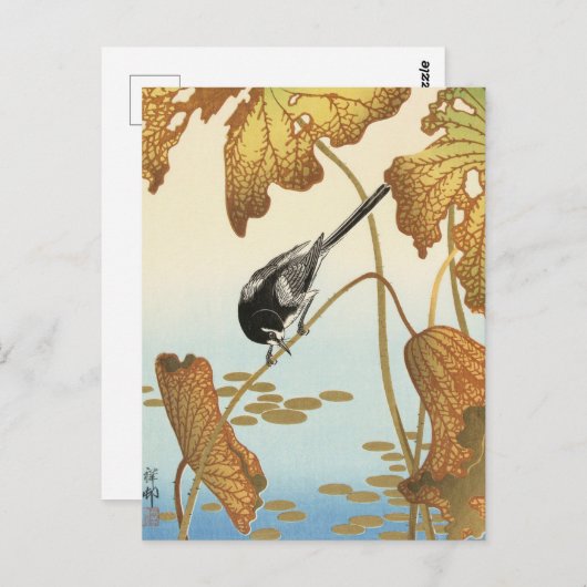 Japanse staart op het Plant Lotus door Ohara Koson Briefkaart (Voorkant / Achterkant)
